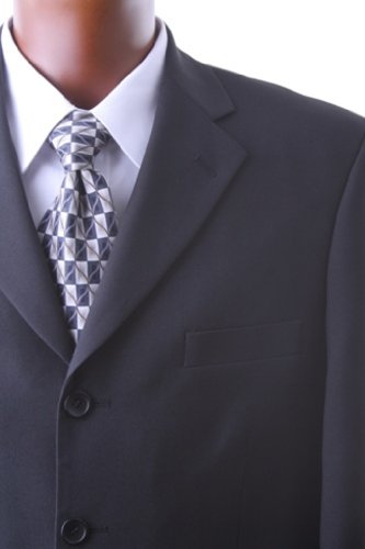 Men's Single Breasted 4 Button Black Dress Suit