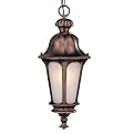 Frosted Glass 1 Light Hanging Lantern– Black Gold