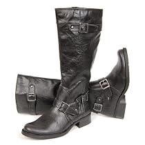 JANE KLAIN Damen Winter Langschaft Stiefel, Crinkleoptik, schwarz