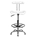 Flash Furniture LF-215-WHITE-GG Vibrant White and Chrome Drafting Stool with Tractor Seat
