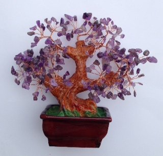 Natural amethyst quartz gem stone money tree
