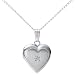 Sterling Silver Diamond Accented Children's Heart Locket, 15