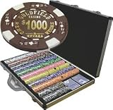 1000 11.5 g Goldfield Ace Jack Embossed Poker Chip Set with Aluminum Case