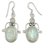 Moonstone earrings, 'Goddess' 1 W 2 L
