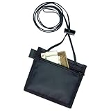 BAU55120 ID Neck Pouch,Vertical,Adjustable 48" Cord,3-1/2"x2-1/4", BK