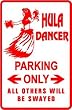 HULA DANCER PARKING sign * street hawaii