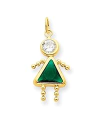 14k Gold May Girl Birthstone Charm