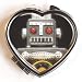 Womens Hand Made Retro "Robot Head Heart" Compact Mirror Case