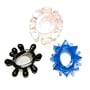Super Stretchy Erection Maker Silicone Black and Blue Cock Ring 3 Pack