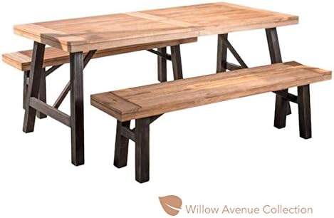 Patio Furniture Set Clearance Sturdy and Simple Construction | 3 Piece Picnic Set | Great Look and Comfortable for Outdoor Seating | Bring Curb Appeal to any Lawn or Garden!