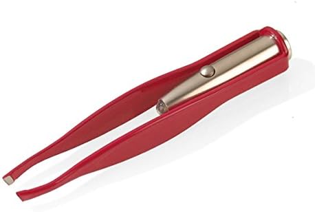Slanted Red Stainless Steel Tweezers with Led Ligth by Erbe, Germany