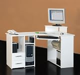 4505- 137cm - Eck-Schreibtisch - Computertisch, in weiß