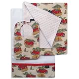 Fern County Firemen Bib, Burp Cloth and Receiving Blanket Set
