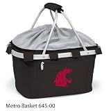 Washington State Embroidered Metro Basket Picnic Basket Black