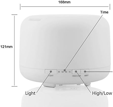 Aromaer 500ml Aroma Essential Oil Diffuser Ultrasonic Aromatherapy Machine Air Humidifier Moistener Atomizer with 4 Timer Settings & 7 Colors RGB Gradient Light, Large Capacity Persistent Version
