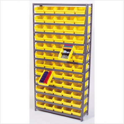 413SrcWyG5L Economy Shelf Bin Storage Units (75 H x 36 W x 12 D) Bin Dimensions: 4 H x 8 3/8 W x 11 5/8 D (qty. 48), Bin Color: Green