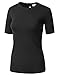 JJ Perfection Women's Short Sleeve Sweater Top With Back Keyhole Closure
