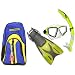 Sporting Goods : US Divers Lanai Kids Snorkeling Set (2007): Lanai LX silicone mask, Hydroair Jr snorkel, Flame fins, Tote bag