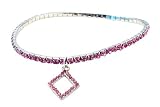 Anklet - A40 - Swarovski (tm) Crystal - Stretch ~ Rose with Diamond Charm