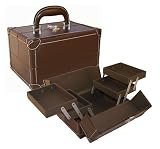 Brown Makeup Train Case w/ Trays