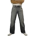 Ecko Unlimited Mens Washed Dark Blue Baggy Fit Denim Jeans