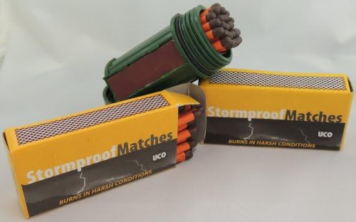 Bundle - 2 Items: UCO Match Container Kit with 75 UCO Stormproof Matches - Waterproof & Windproof
