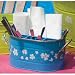 Always in Bloom Blue Metal Oval Utensil Holder