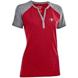 San Francisco 49ers Women's Red Shine Slub Jersey V-Neck T-Shirt