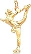14K Yellow Gold Figure Skater Charm