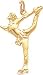 14K Yellow Gold Figure Skater Charm