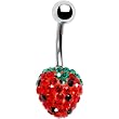Strawberry Preciosa Crystal Evolution Belly Ring
