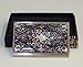 Mother of Pearl Design RFID Blocking Protection Business Card Case, Credit Card Holder, Metal Name Card Case, Stainless Steel Engraved Slim Purse Pocket Cash Money Wallet (Arabesque Design Black)