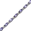 14K White Gold Tanzanite and Diamond Bracelet