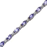 14K White Gold Tanzanite and Diamond Bracelet