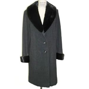 Buy 100% 17 Ounce Loro Piana Cashmere Straight Body Stroller w Mink Shawl Collar and Cuffs USA... by FursNewYork