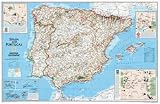 Map of Spain and Portugal Subject Art Poster Print, 33x22