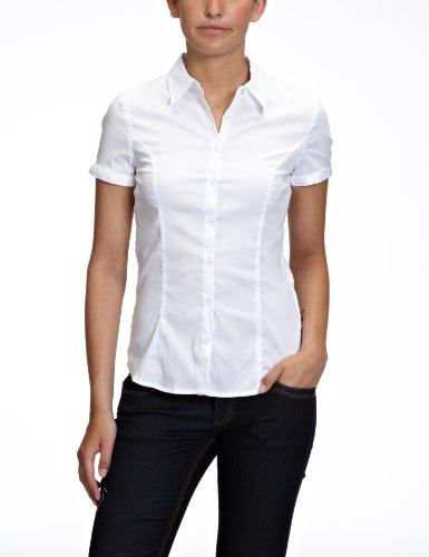 VERO MODA Damen Bluse, 10080992 COUSIN PRINCESS SS SHIRT, Gr. 38 (M), Wei&szlig; (OPT.WHITE) Preisvergleich