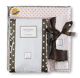 SwaddleDesigns Baby Gift Set-Pink w/Brown Polka Dots