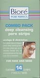 Biore Combo Pack Deep Cleansing Pore Strips Unclogs & Diminishes Contains 14 Strips For Face and Nose