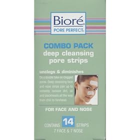Biore Combo Pack Deep Cleansing Pore Strips Unclogs & Diminishes Contains 14 Strips For Face and Nose