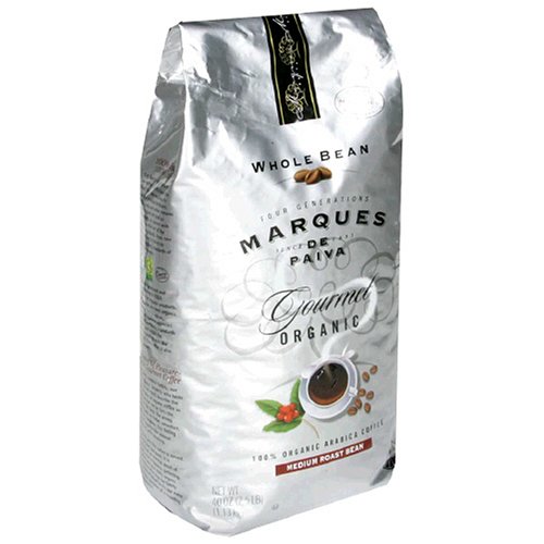 Marques de Paiva Medium Roast, 100% USDA Organic Whole Bean Coffee, 40-Ounce Bag by Marques de Paiva
