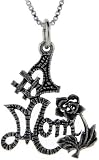 Sterling Silver #1 Mom 1 (25mm) wide Talking Charm.