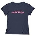 T-Shirt Woman Navy Blue " I Am Famous In South Korea " Country