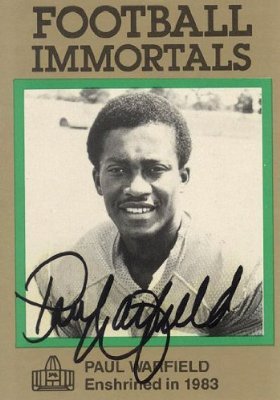 Paul Warfield Autographed 1983 Football Hall of Fame Card #123 - Cleveland Browns