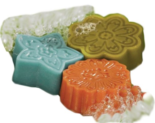 Tag Flora Handmade French Milled Soaps, Ginger and Grapefruit Scents, Set of 3