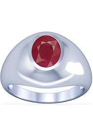 Platinum Oval Cut Ruby Solitaire Ring