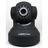Foscam FI8918W Wireless/Wired Pan and Tilt IP Camera with 8 Meter Night Vision and 3.6mm Lens (67° Viewing Angle) - Black NEWEST MODEL (replaces the FI8908W)