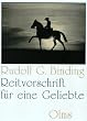 Reitvorschrift f�r eine Geliebte