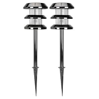 SUNergy Miravista Solar LED Accent Garden Yard Lights Black Chrome Finish (2) NEW
