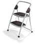 Polder 2-Step Designer Step Stool with Rail, Argento Silver and Black